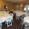 French doors provide an opening to the tent so the banquet room and tent feel like one large space.