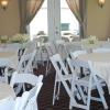 French doors provide an opening to the tent so the banquet room and tent feel like one large space.